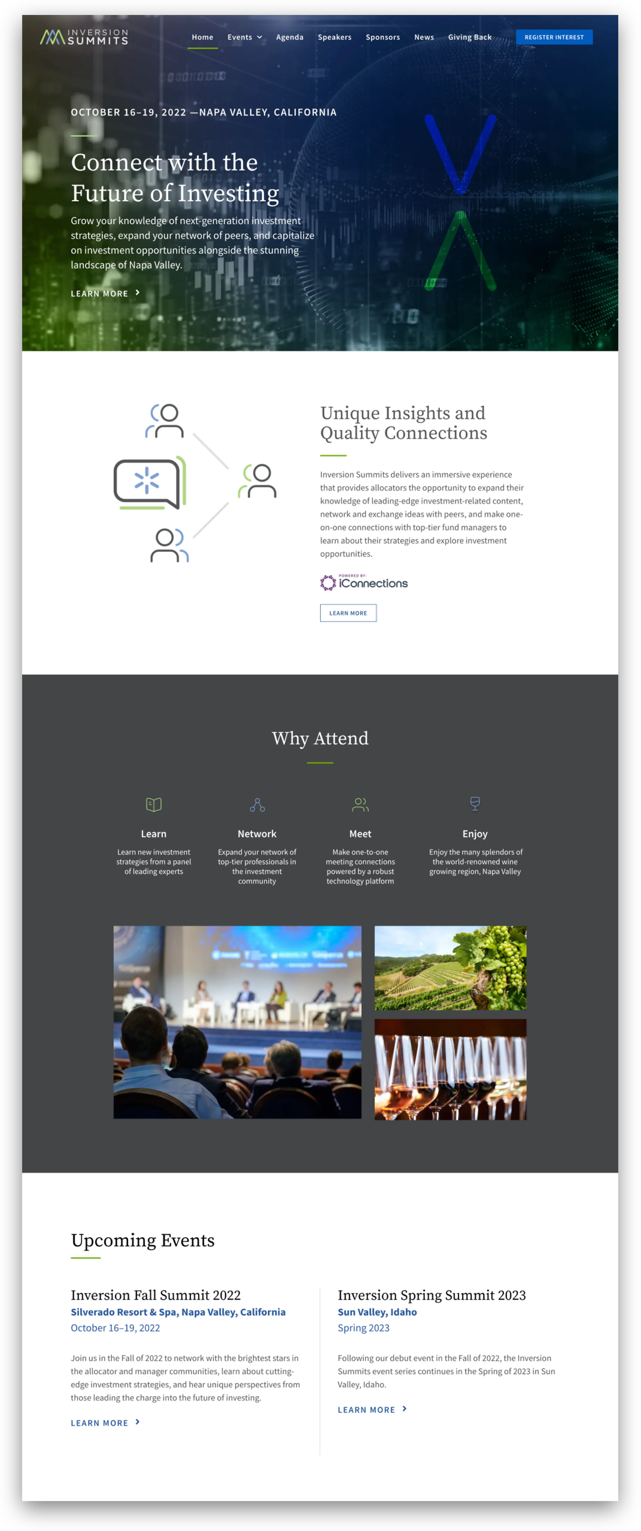 Image of Inversion Summits website homepage